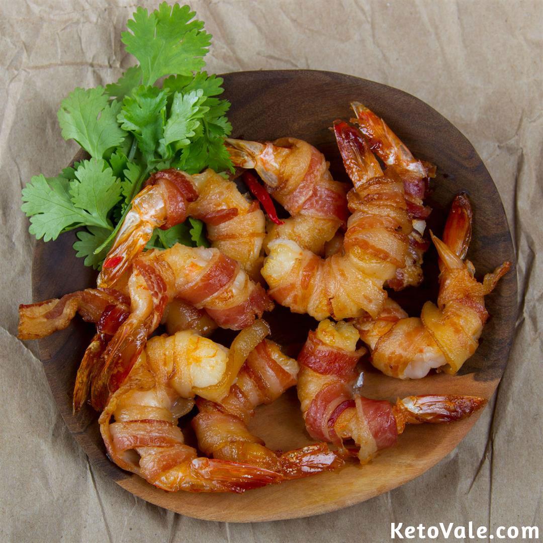 Keto Bacon Wrapped Shrimp Low Carb Recipe Ketovale 7912