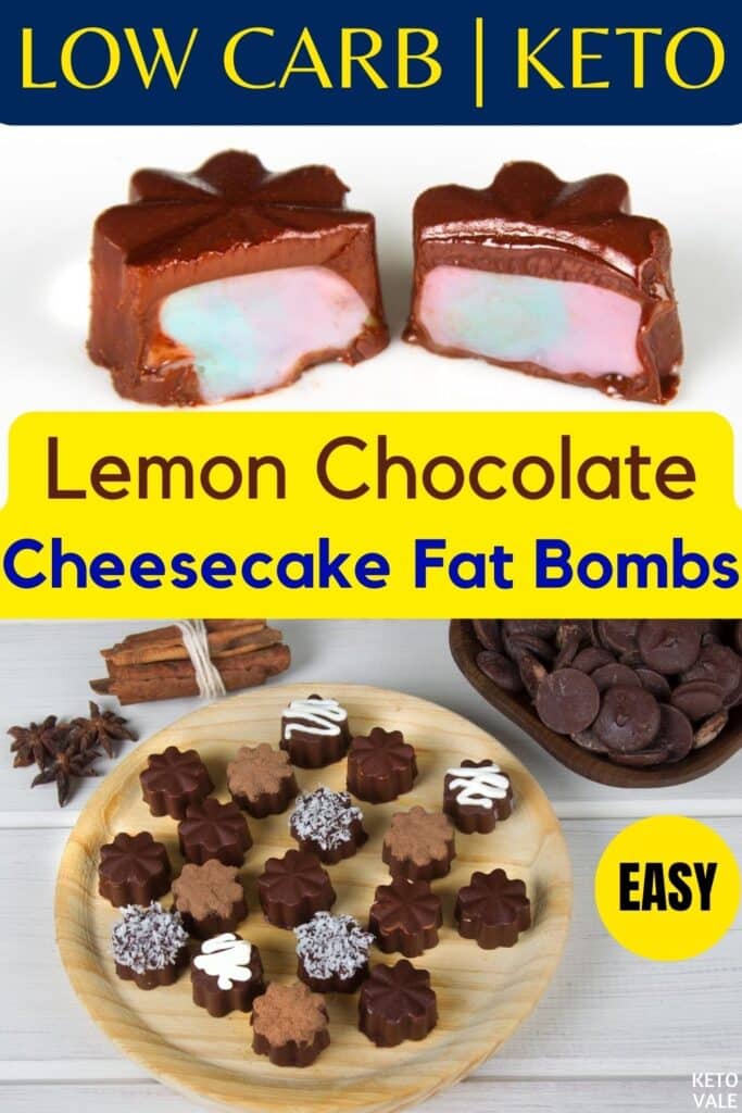 Keto Lemon Chocolate Cheesecake Fat Bombs Recipe | KetoVale
