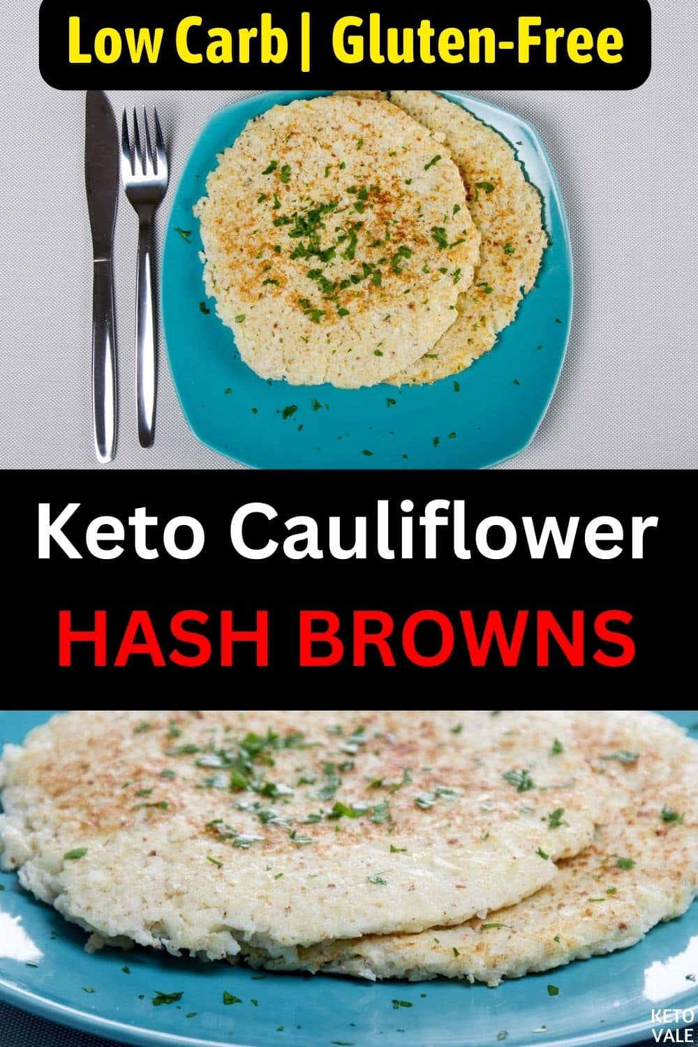 Keto Cauliflower Hash Browns Low Carb Recipe | KetoVale