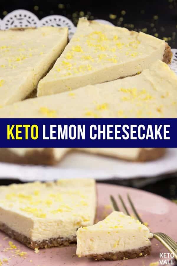 Keto Lemon Cheesecake with Almond Crust Low Carb Recipe | KetoVale