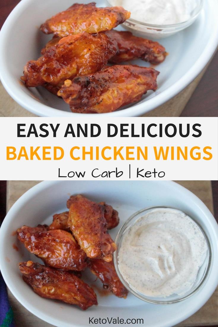 Easy Baked Chicken Wings Low Carb Recipe | Keto Vale