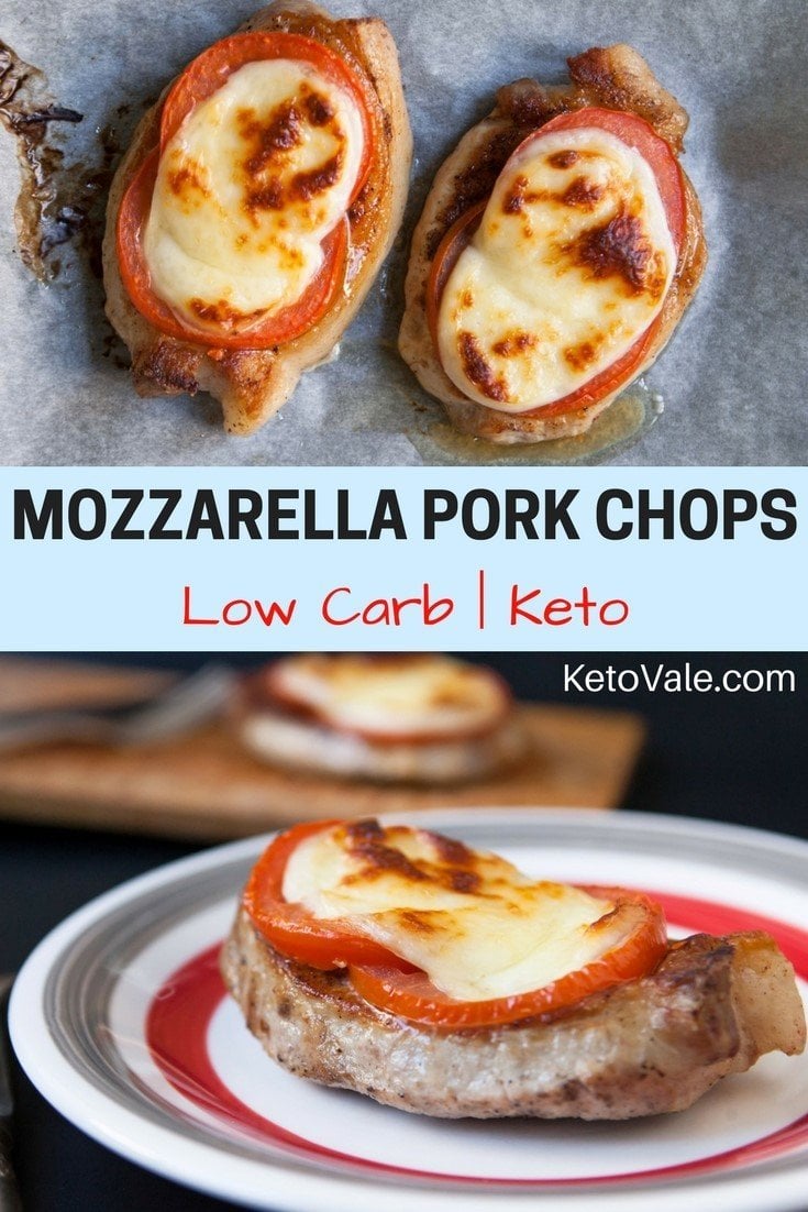 Mozzarella Pork Chops with Tomato Low Carb Recipe | Keto Vale