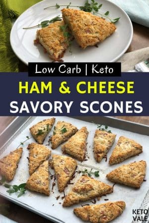 Keto Ham and Cheese Savory Scones Low Carb Recipe | KetoVale
