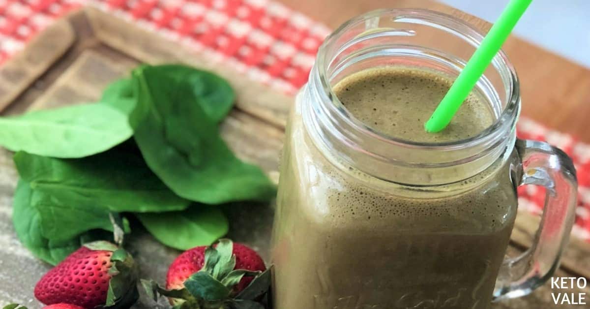 Strawberry Brazil Nuts Spinach Smoothie Low Carb Recipe