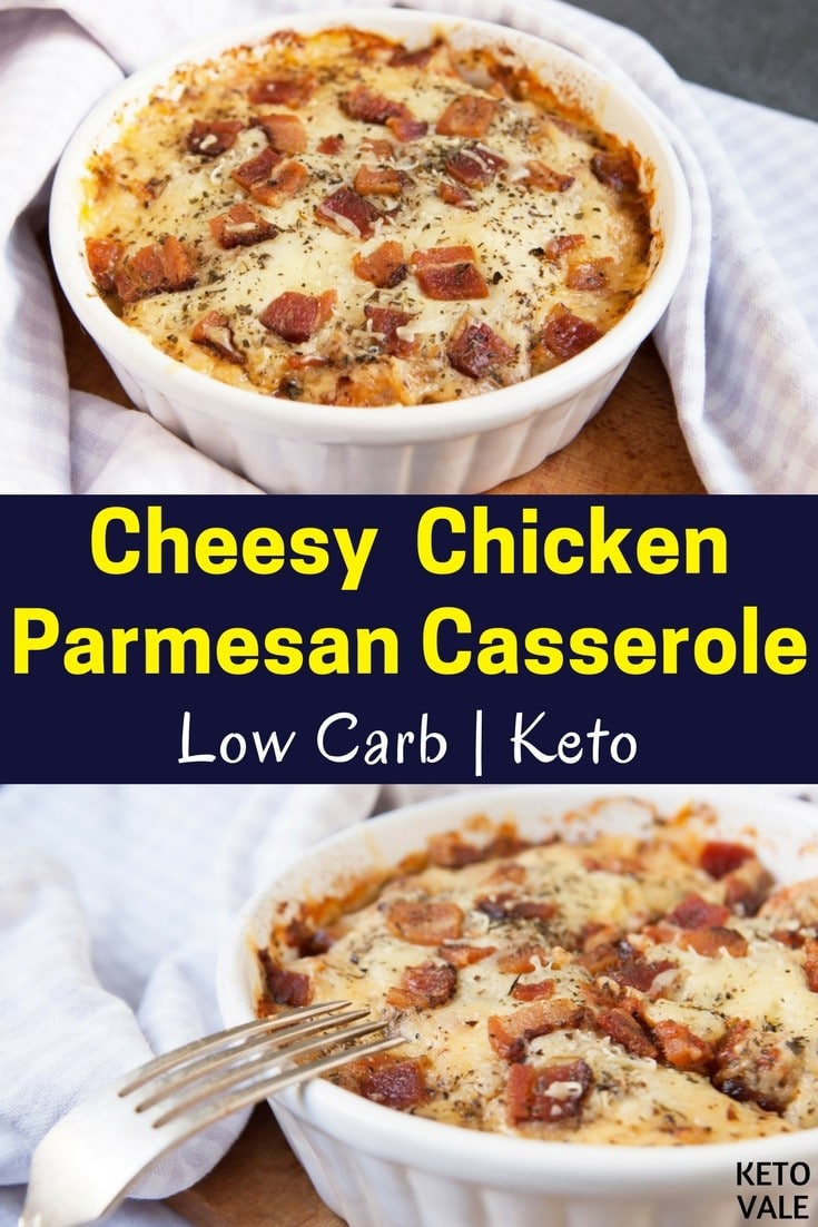 Keto Cheesy Chicken Parmesan Casserole Low Carb Recipe | Keto Vale