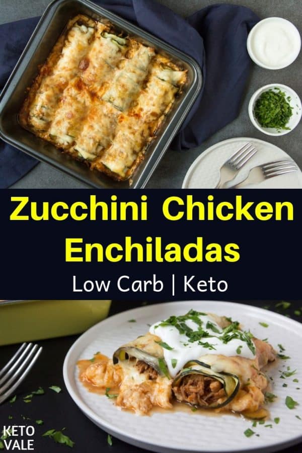 Keto Chicken Enchiladas with Zucchini Low Carb Recipe | KetoVale