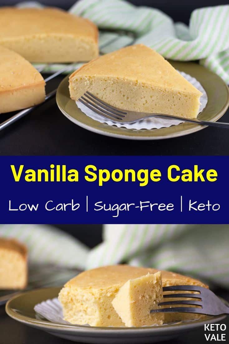 Easy Moist Vanilla Sponge Cake Low Carb Sugar-Free Recipe
