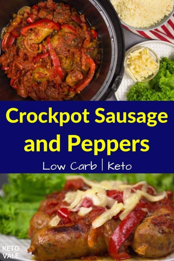 Easy Keto Crock Pot Sausage and Peppers | KetoVale