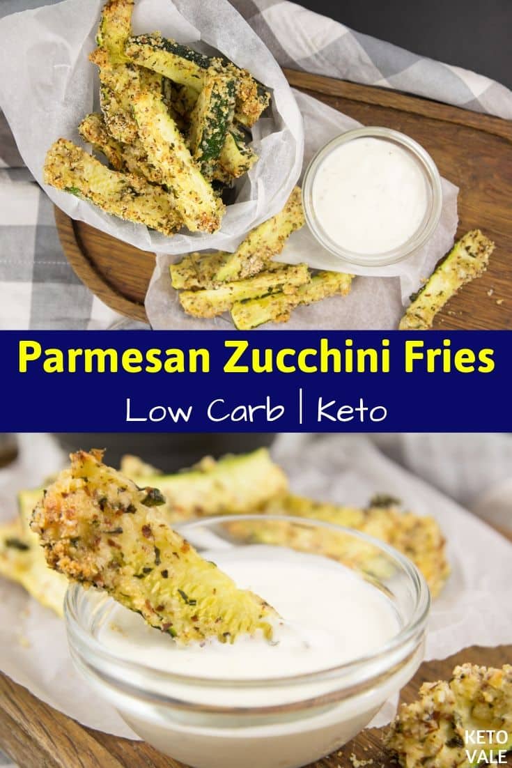 Keto Baked Parmesan Zucchini Fries with Aioli Low Carb Recipe KetoVale