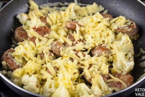 Easy Cheesy Keto Sausage Egg Breakfast Skillet Low Carb Recipe | KetoVale