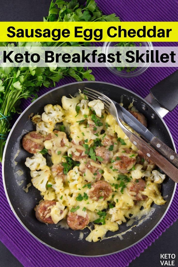 Easy Cheesy Keto Sausage Egg Breakfast Skillet Low Carb Recipe | KetoVale
