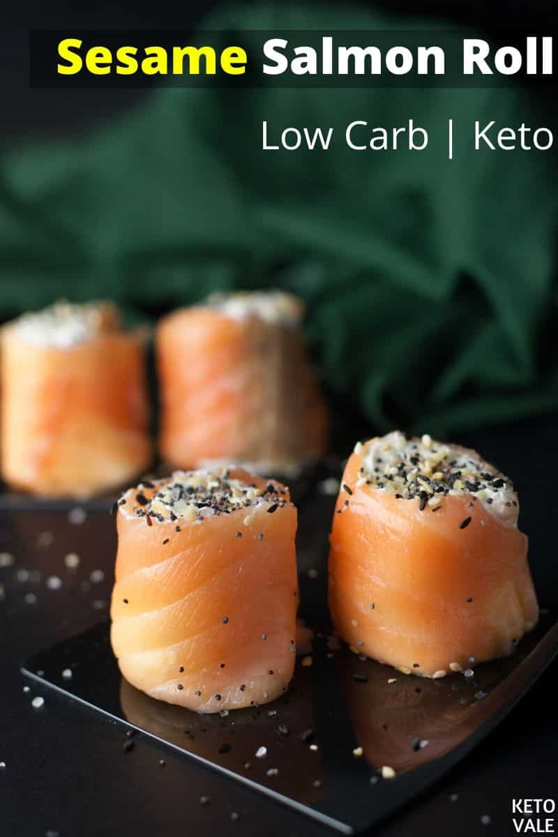 Easy Keto Sesame Salmon Rolls Low Carb Recipe | KetoVale