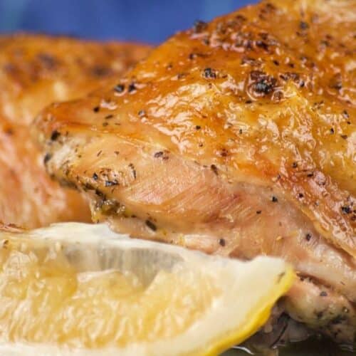 Keto Oven Baked Lemon Garlic Chicken Thighs Low Carb Recipe | KetoVale