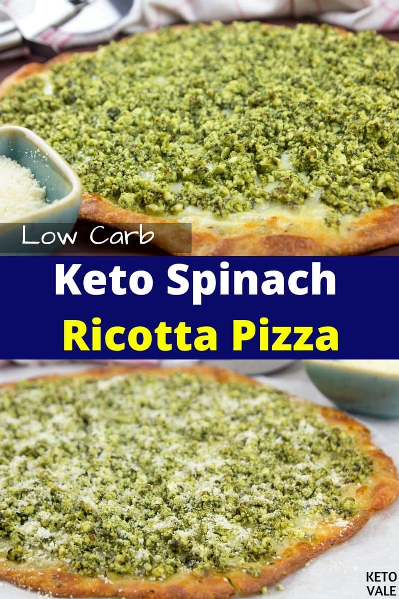 Keto Spinach Ricotta Pizza Low Carb Recipe KetoVale