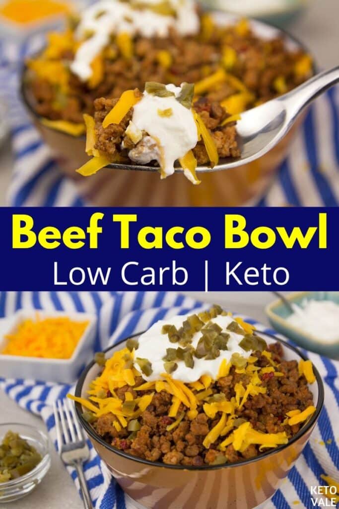Keto Beef Taco Bowl Low Carb Recipe (4 Net Carbs) | KetoVale