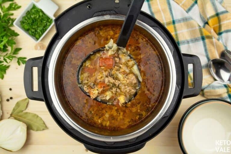 Keto Instant Pot Beef and Cabbage Soup Low Carb Recipe | KetoVale
